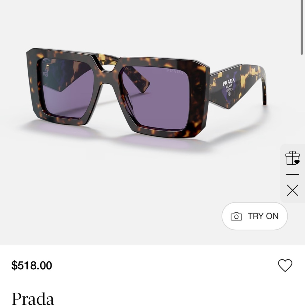 Prada Tortoise Sunglasses with Violet Lenses